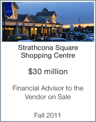 1er juin 2013 : Origin Merchant Partners donne son avis sur la vente du centre commercial Strathcona Square
